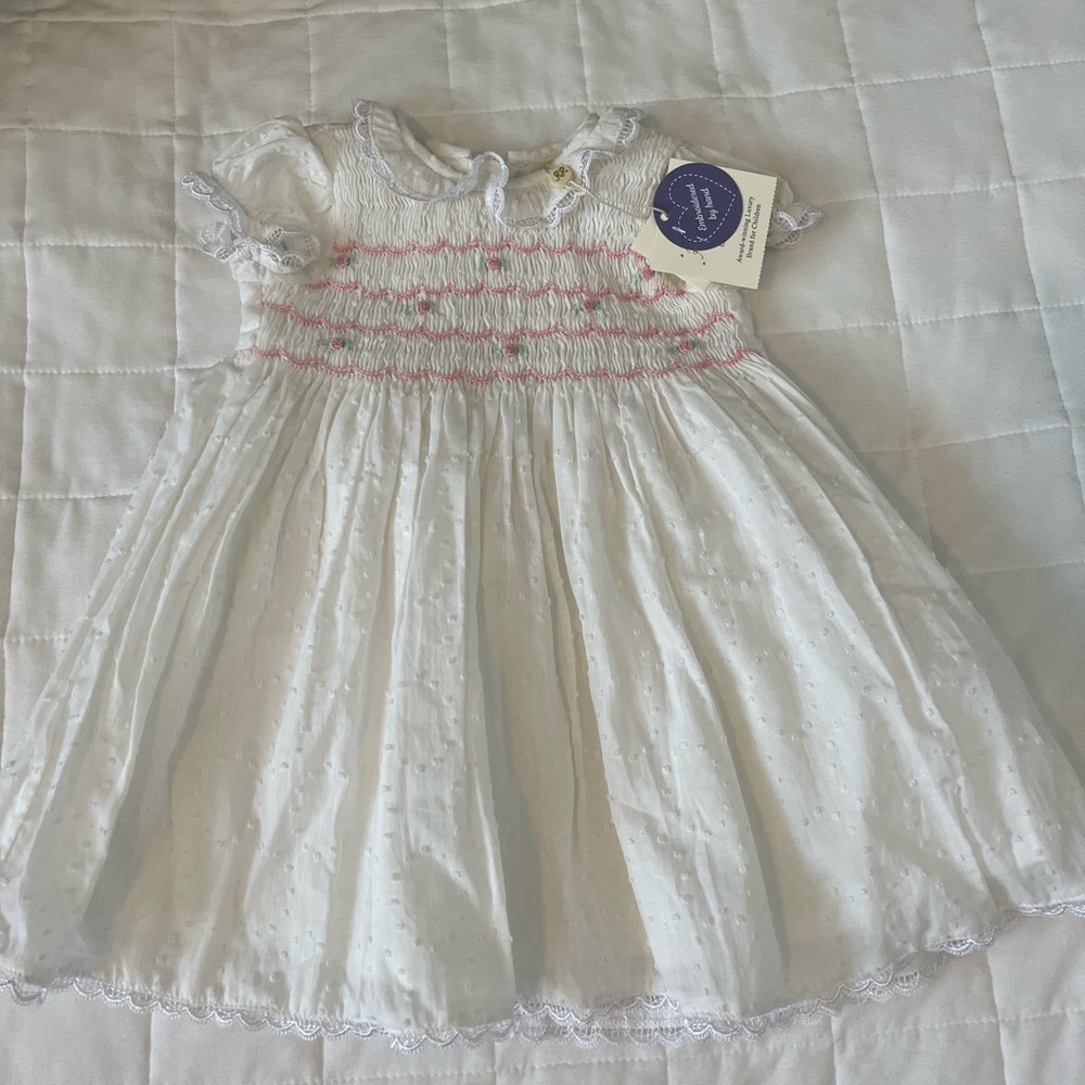 NWT Rachel Riley Smocked Dress - 6m